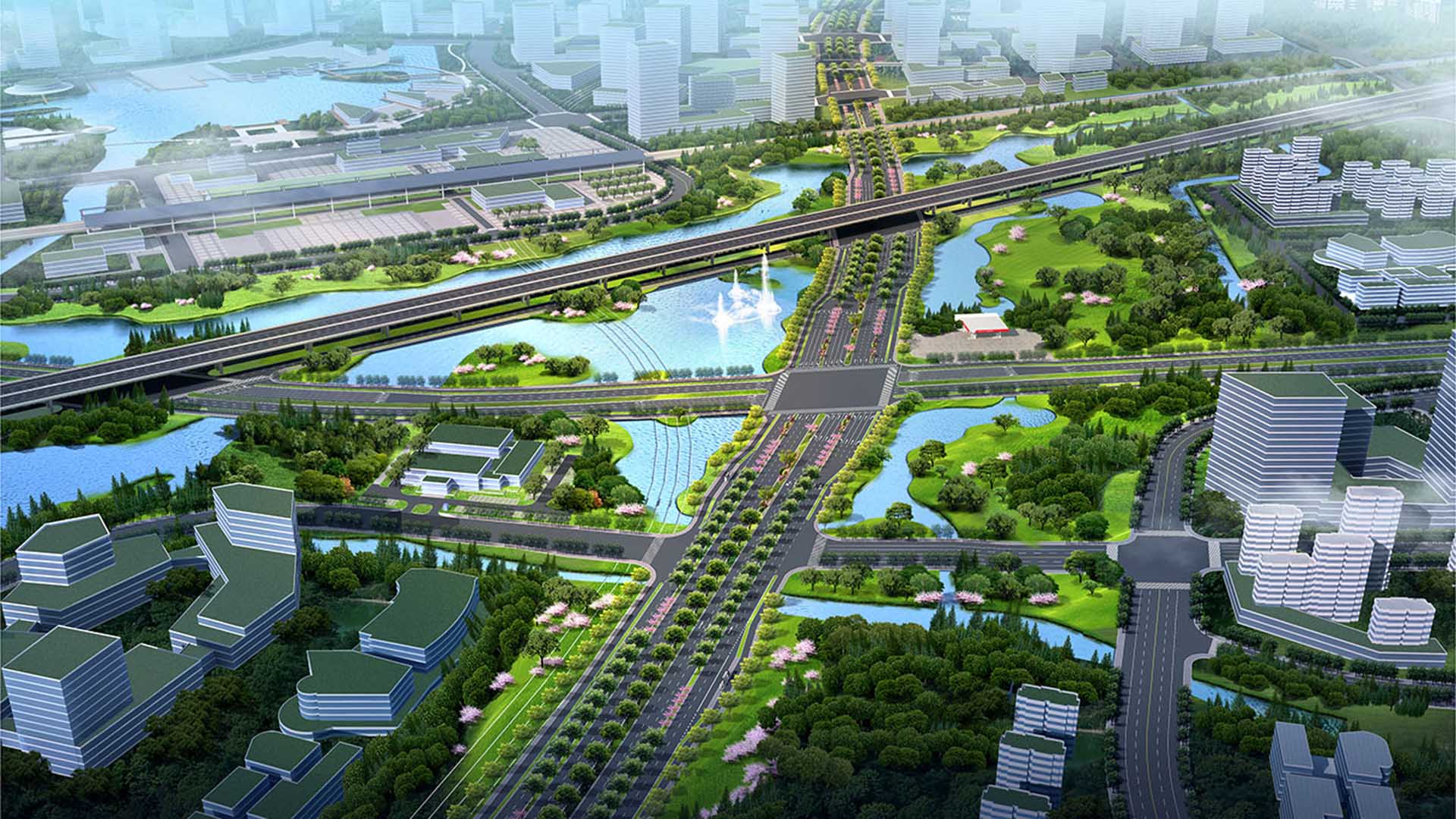 迎賓大道改造提升工程（滬杭高速以南段）一標段     鳥瞰圖